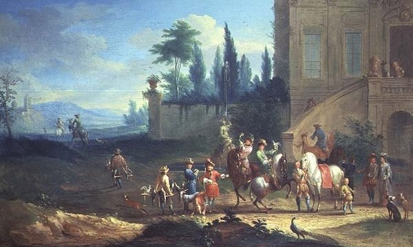 Hawking Partisi (bir çift) by Johann Andreas Graff