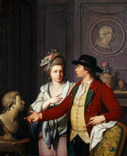 Samuel Nahl Gelinine Kardeşinin Büstünü Gösterdi by Johann August the Younger Nahl