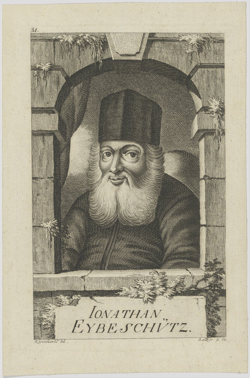 Jonathan ben Nathan Eybeschütz'ün portresi 1690-1764, 1772. by Johann Balzer