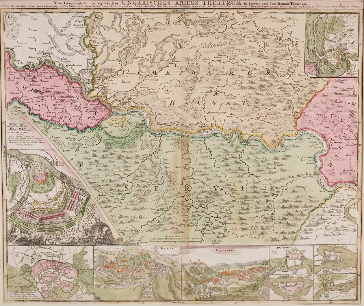 Macar Savaş Tiyatrosu by Johann Baptist Homann