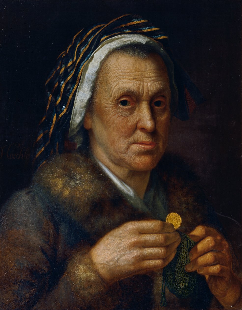 Ducat ile yaşlı kadın by Johann Baptist Höchle