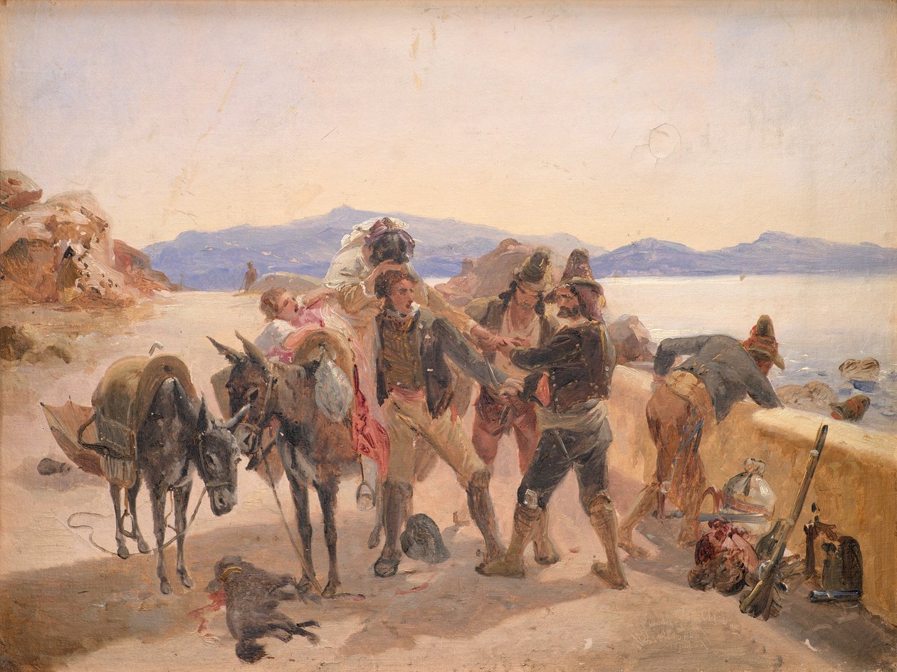 Gezginlere Saldıran Hırsızlar by Johann Baptist Kirner
