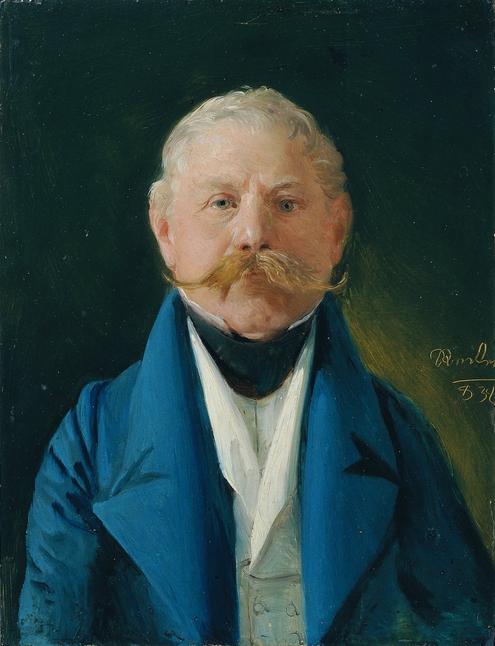 Mavi ceketli ve beyaz yelekli beyefendi by Johann Baptist Reiter