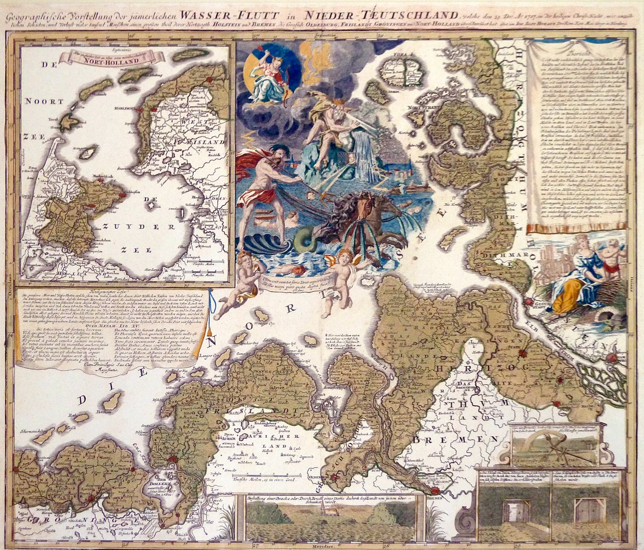 1717 Noel Tufanı Haritası by Johann Baptista Homann
