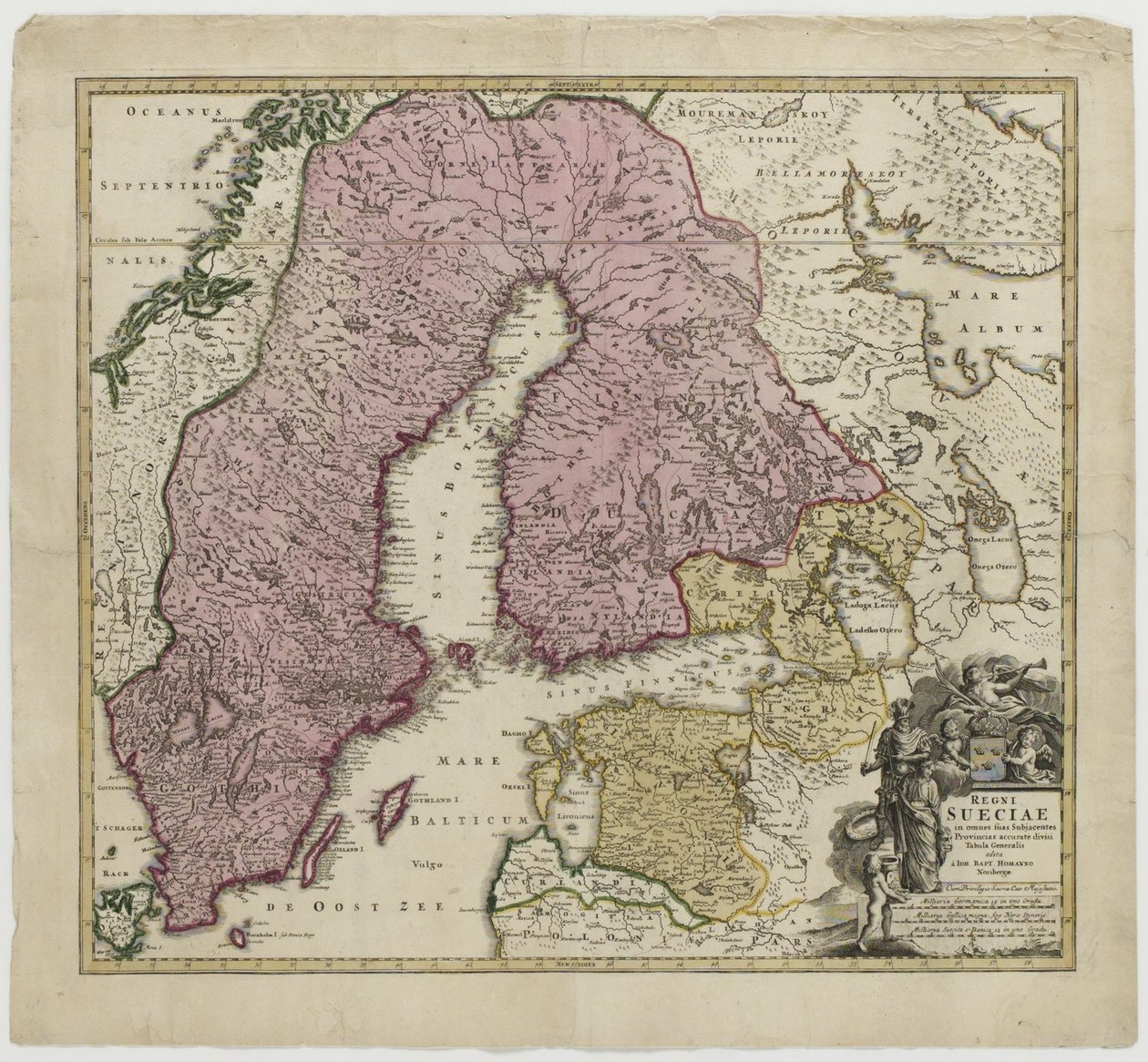 İsveç saltanatı, yaklaşık 1730 by Johann Baptista Homann