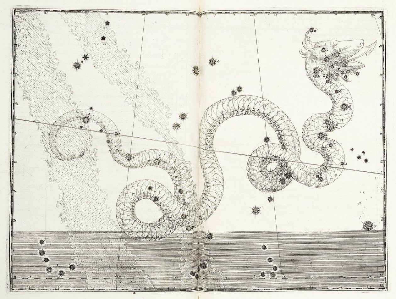 Yılan Başı ve Yılan Kuyruğu Takımyıldızı, c.1603 by Johann Bayer