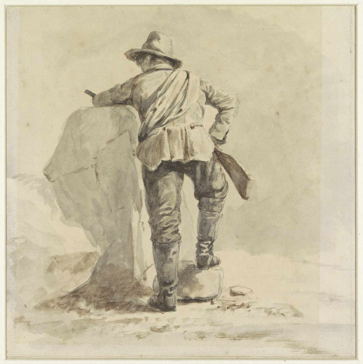 Dinlenme çocuk, arkadan görüldü by Johann Bernard Klombeek
