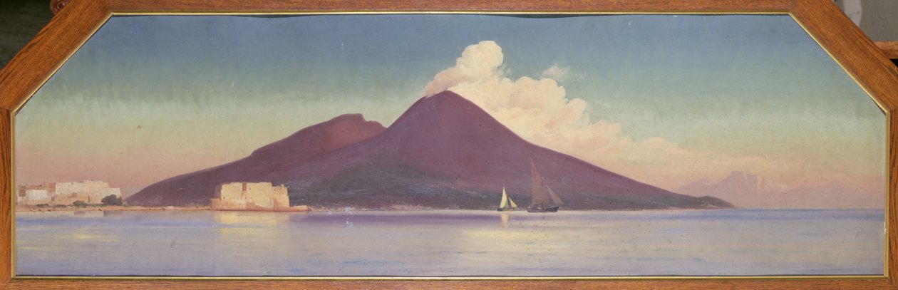Vezüv Yanardağı, Napoli (tuval üzerine yağlı boya) by Johann Carl Neumann