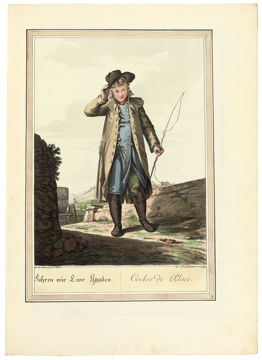 Arabacı; Cocher de Place, 1781 veya sonrası by Johann Christian Brand