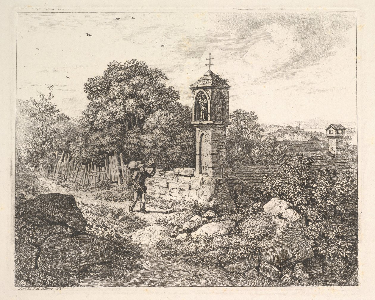 Meryem Heykelini Karşılayan Köylü, 1817. by Johann Christian Erhard