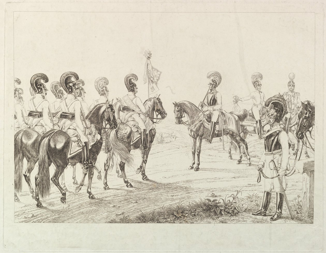 Avusturyalı Cuirassiers, 19. yüzyılın başlarında. by Johann Christian Erhard