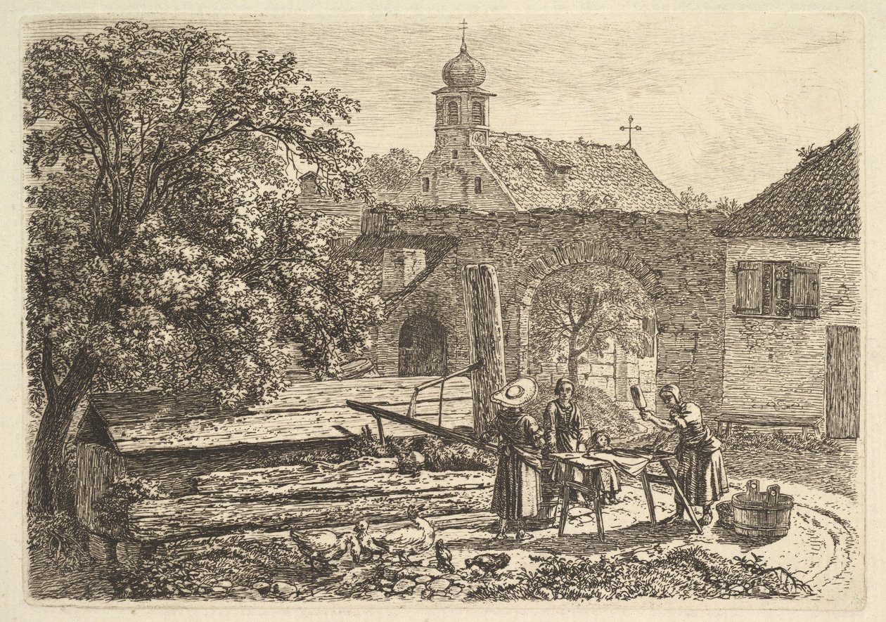 Artezyen Kuyusunda Çamaşırcı, 1817. by Johann Christian Erhard