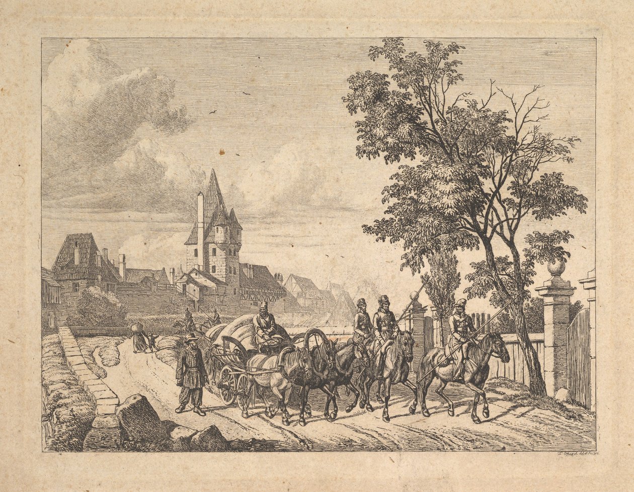Bagaj Vagonuna Refakat Eden Kazaklar, 1816. by Johann Christian Erhard