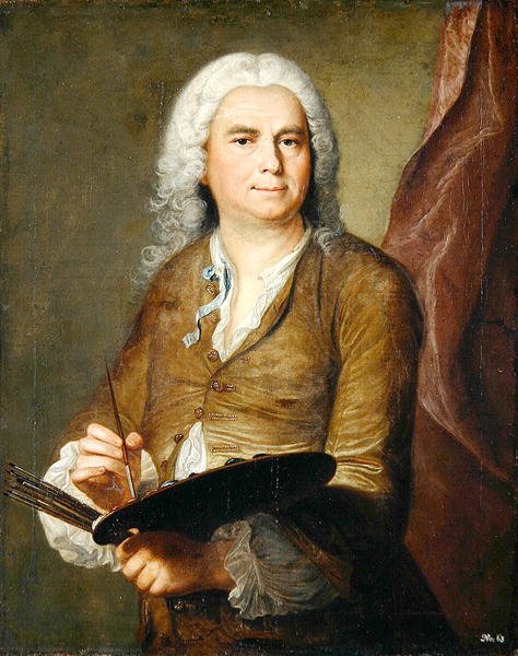 Johann Alexander Thiele (1685-1752) (tuval üzerine yağlı boya) by Johann Christian Fiedler