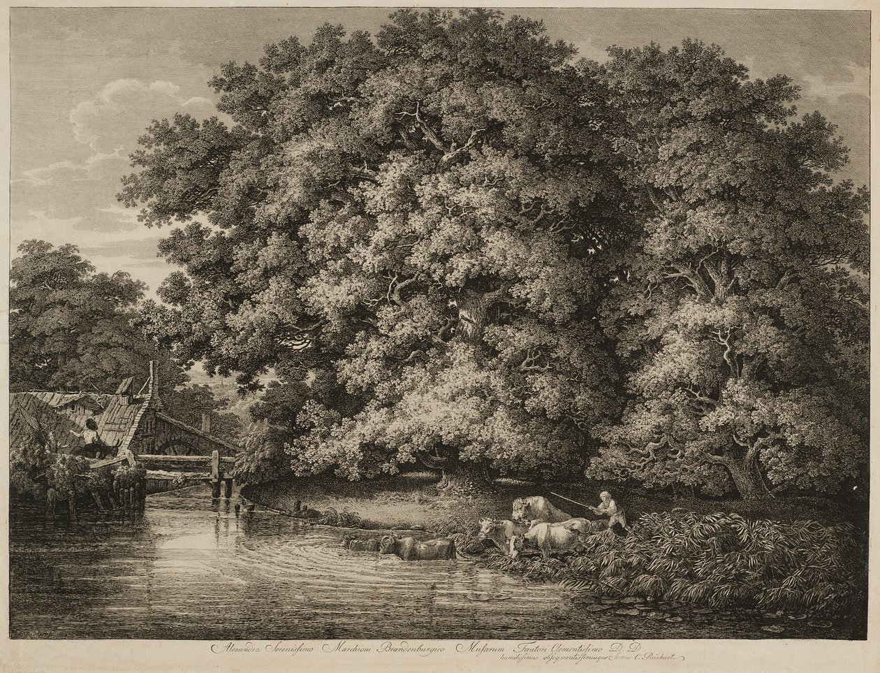 Sığırını Suya Süren Bir Çiftçi by Johann Christian Reinhart