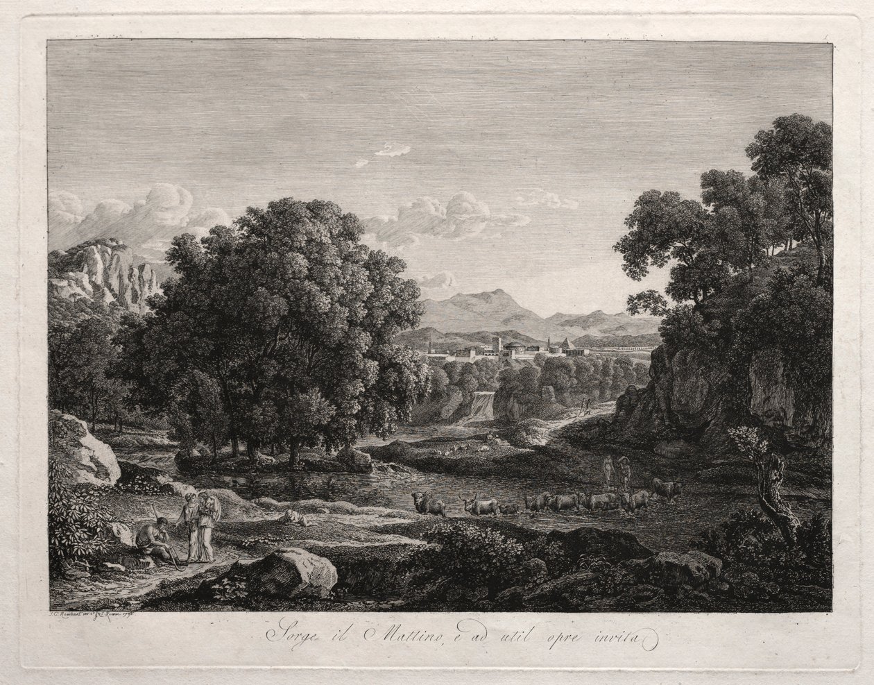 Kahramanca Manzara: Nehri Geçerken Sığır, 1795. by Johann Christian Reinhart