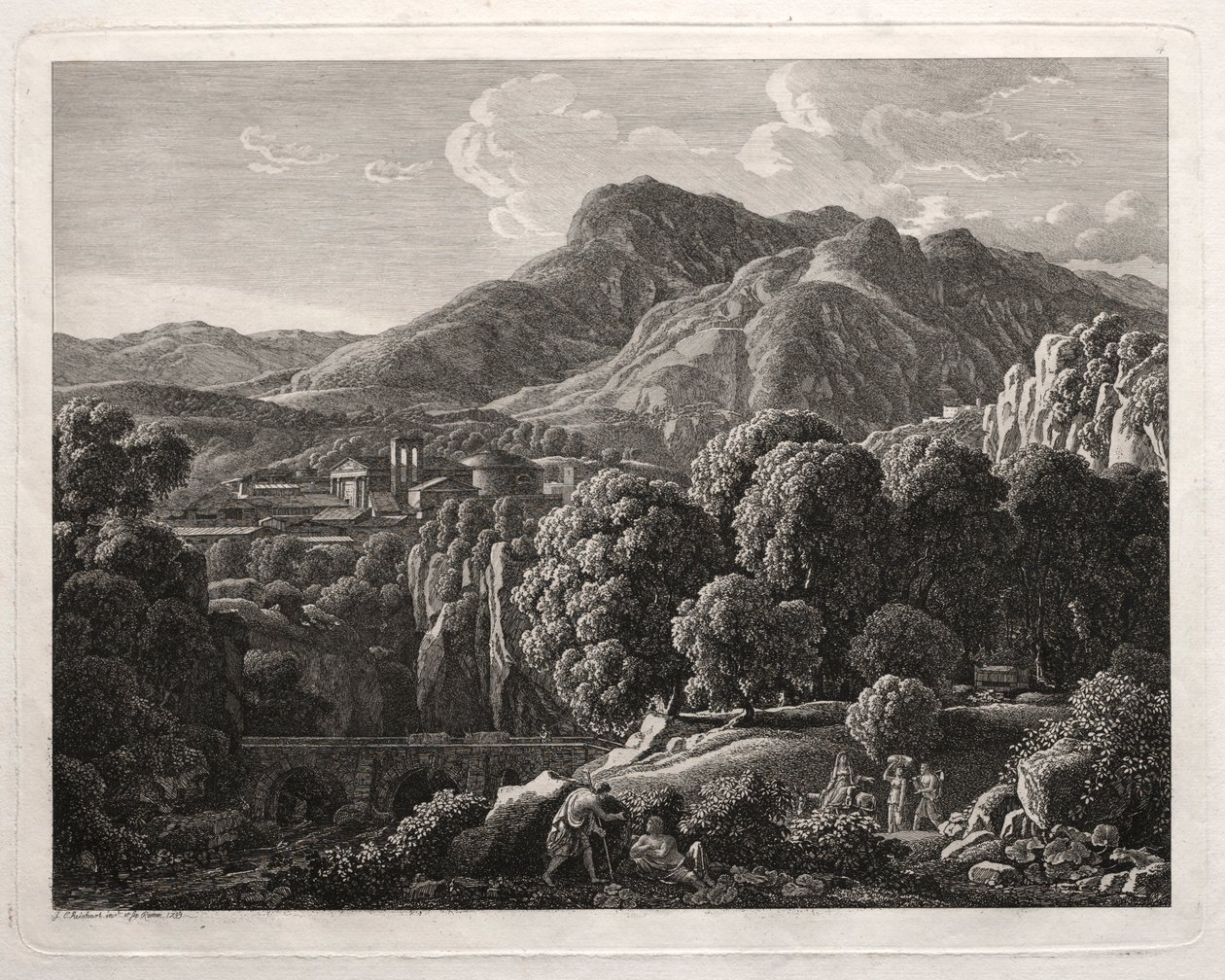Kahramanca Manzara: Kasaba ve Nehir Manzarası, 1799. by Johann Christian Reinhart