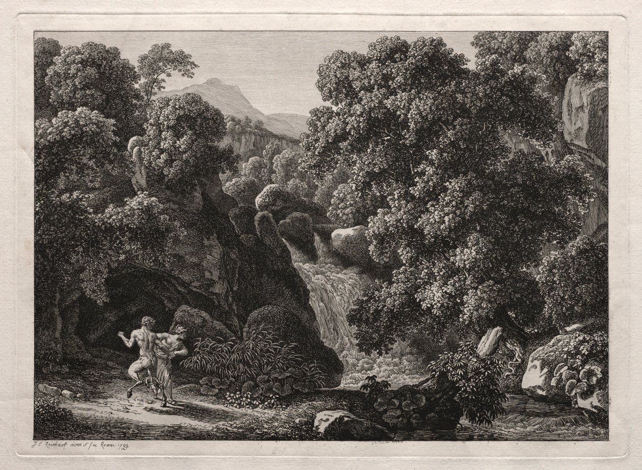 Kahramanca Manzara: Satyr ve Peri, 1799. by Johann Christian Reinhart