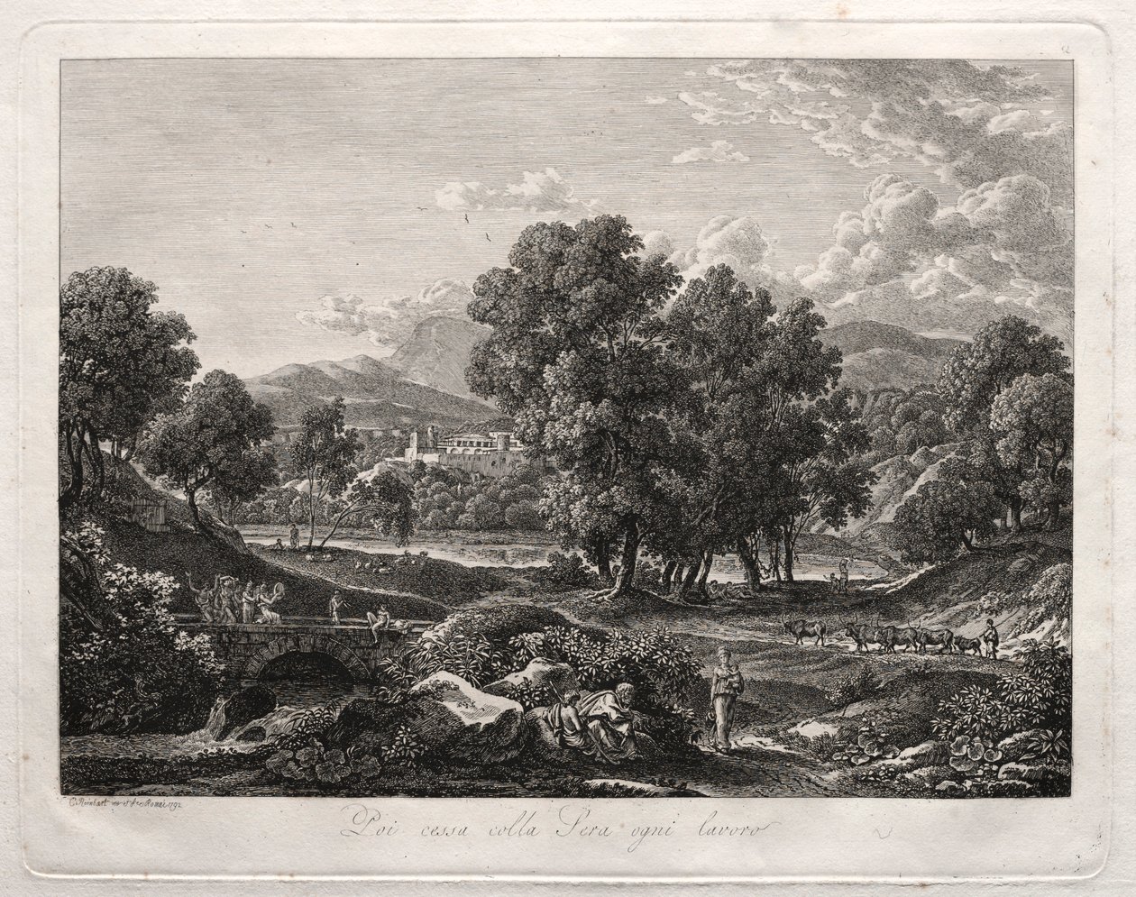 Kahramanca Manzara: Çobanların Köprüde Dansı, 1792. by Johann Christian Reinhart