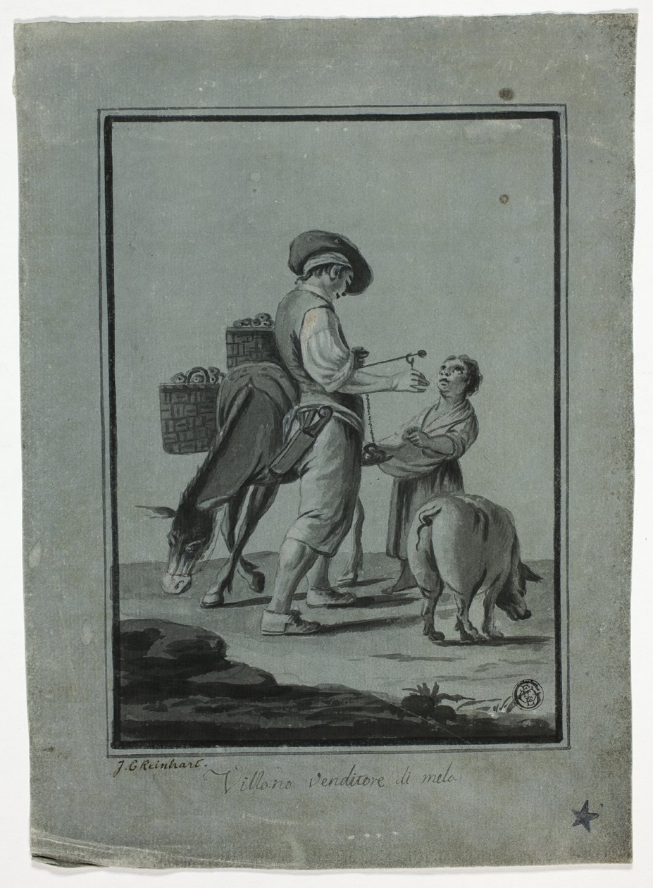 Köylü Elma Satıcısı by Johann Christian Reinhart