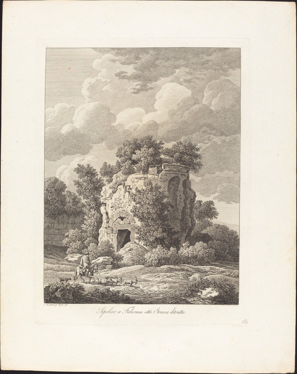 Falerium Etrüsk kentindeki mezar yıkıldı by Johann Christian Reinhart