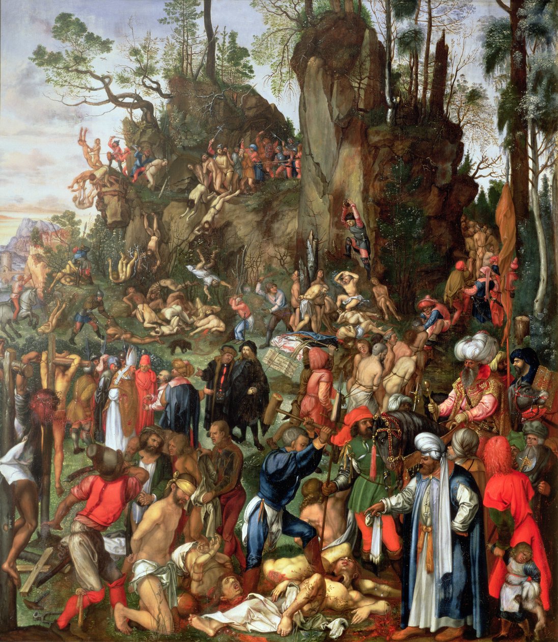 On Binlerin Şehitliği, Albrecht Durer'in bir tablosunun kopyası by Johann Christian Ruprecht