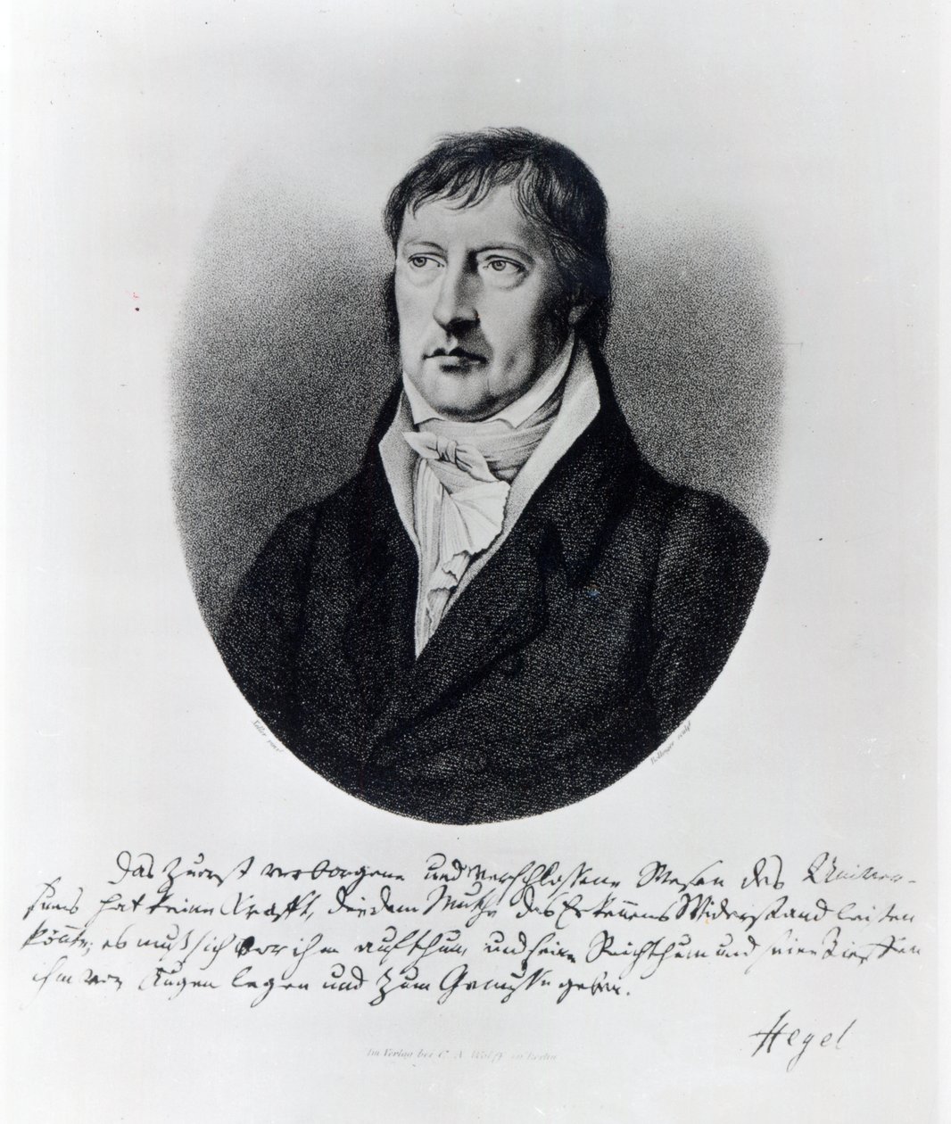 Georg Wilhelm Friedrich Hegel, F.W Bollinger tarafından oyulmuş, c.1825 by Johann Christian Xeller
