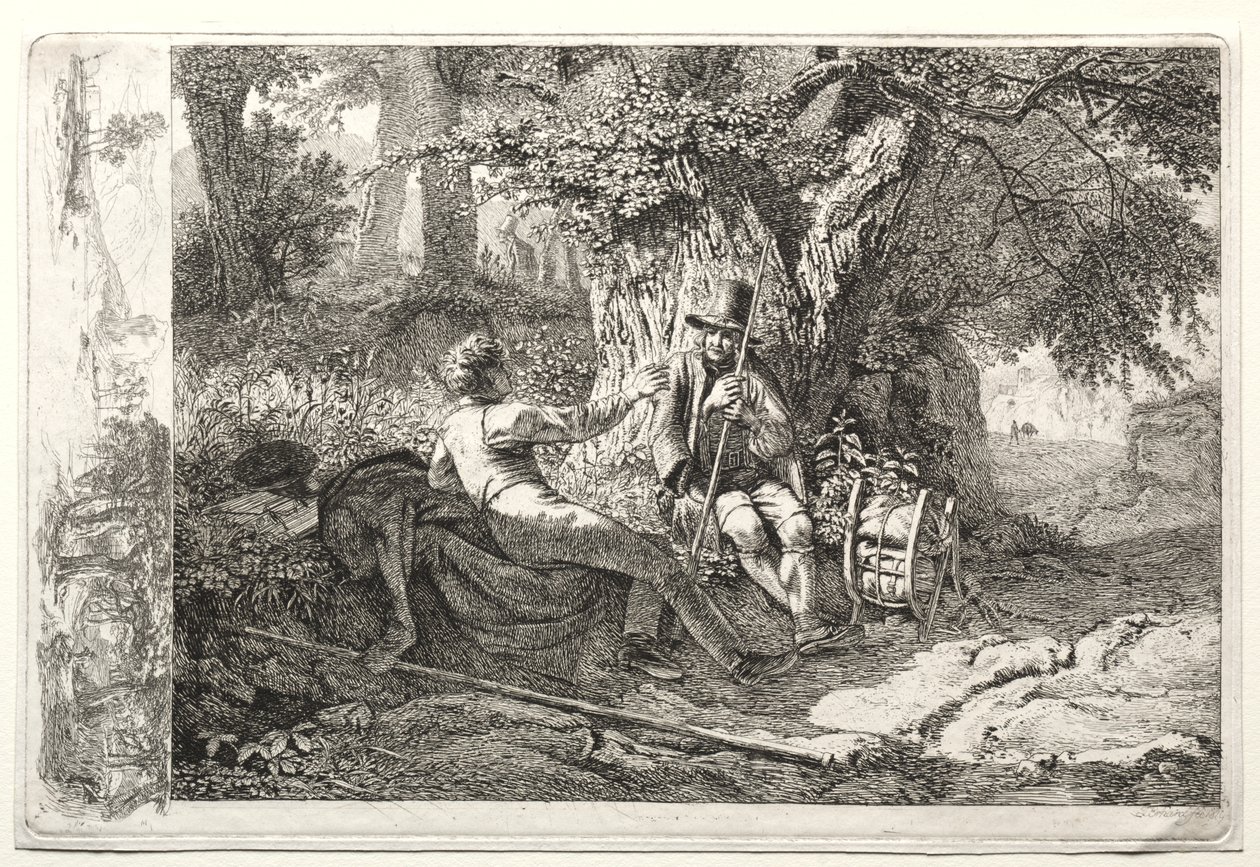 Rehberiyle dinlenen sanatçı by Johann Christoph Erhard