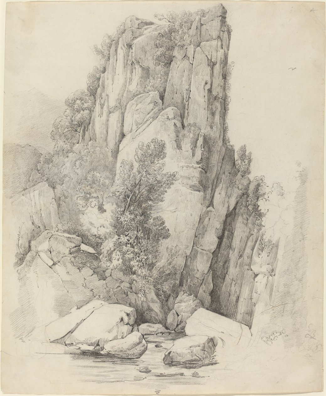 Bir Derenin Üzerindeki Kayalıklar by Johann Christoph Erhard