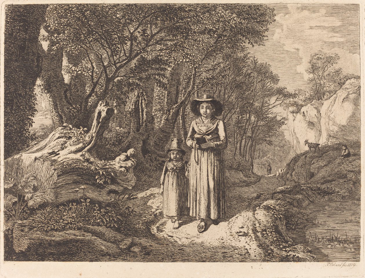 Kiliseye Yürüyen Kadın ve Çocuk by Johann Christoph Erhard