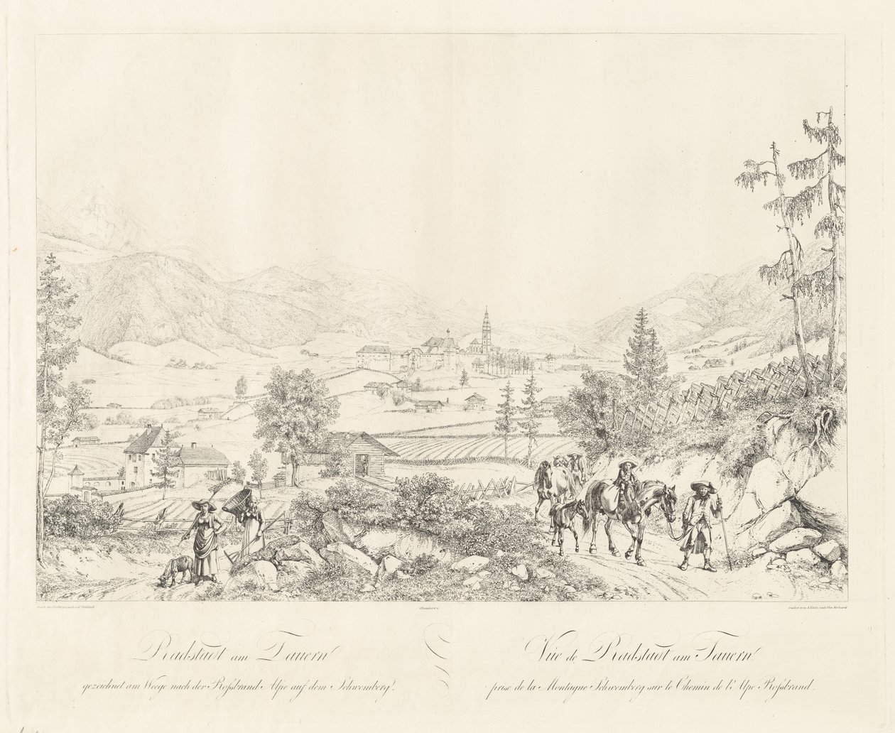 Tauern yakınlarındaki Radstadt by Johann Christoph Erhard and Johann Adam Klein after Carl Ludwig Friedrich Viehbeck