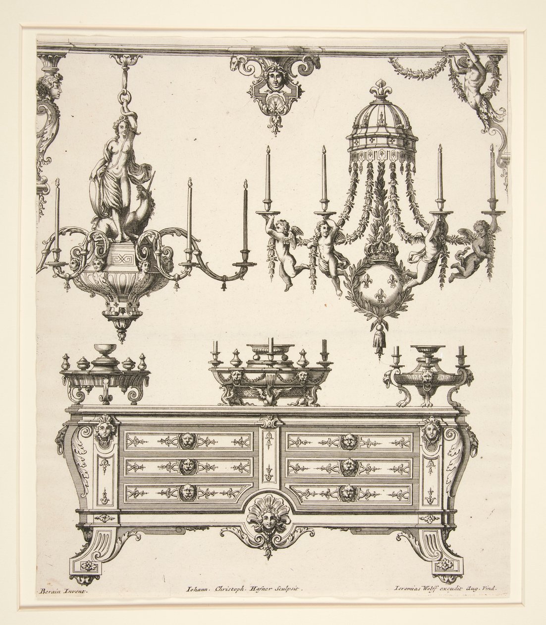 Komodin ve Avizelerden Levha by Johann Christoph Hafner