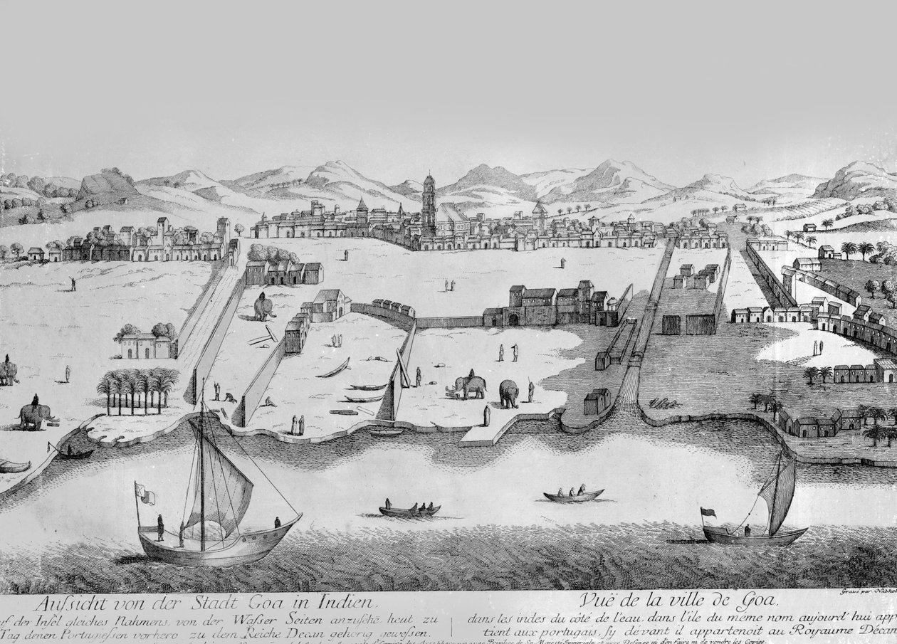 Goa Şehri, c.1780 (gravür) by Johann Christoph Nabholz