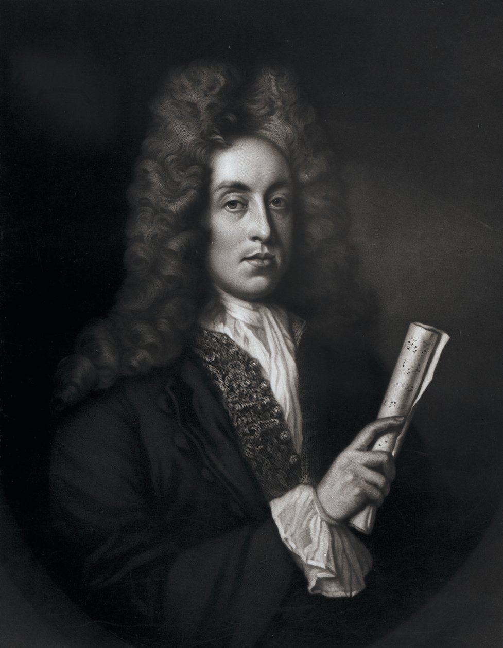 George J. Zobel tarafından oyulmuş Henry Purcell portresi by Johann Closterman