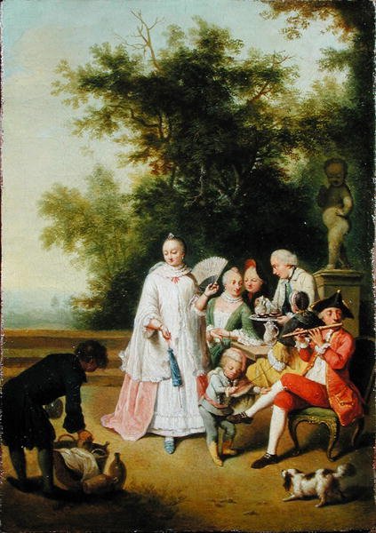 Terasta Fete Champetre (tuval üzerine yağlı boya) by Johann Conrad Seekatz