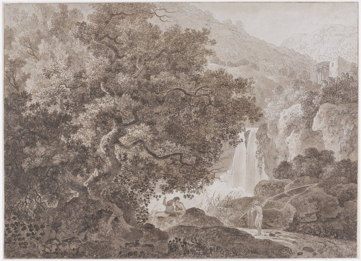 Ormanlık dağ manzarası (Tivoli) by Johann Conrad Steiner