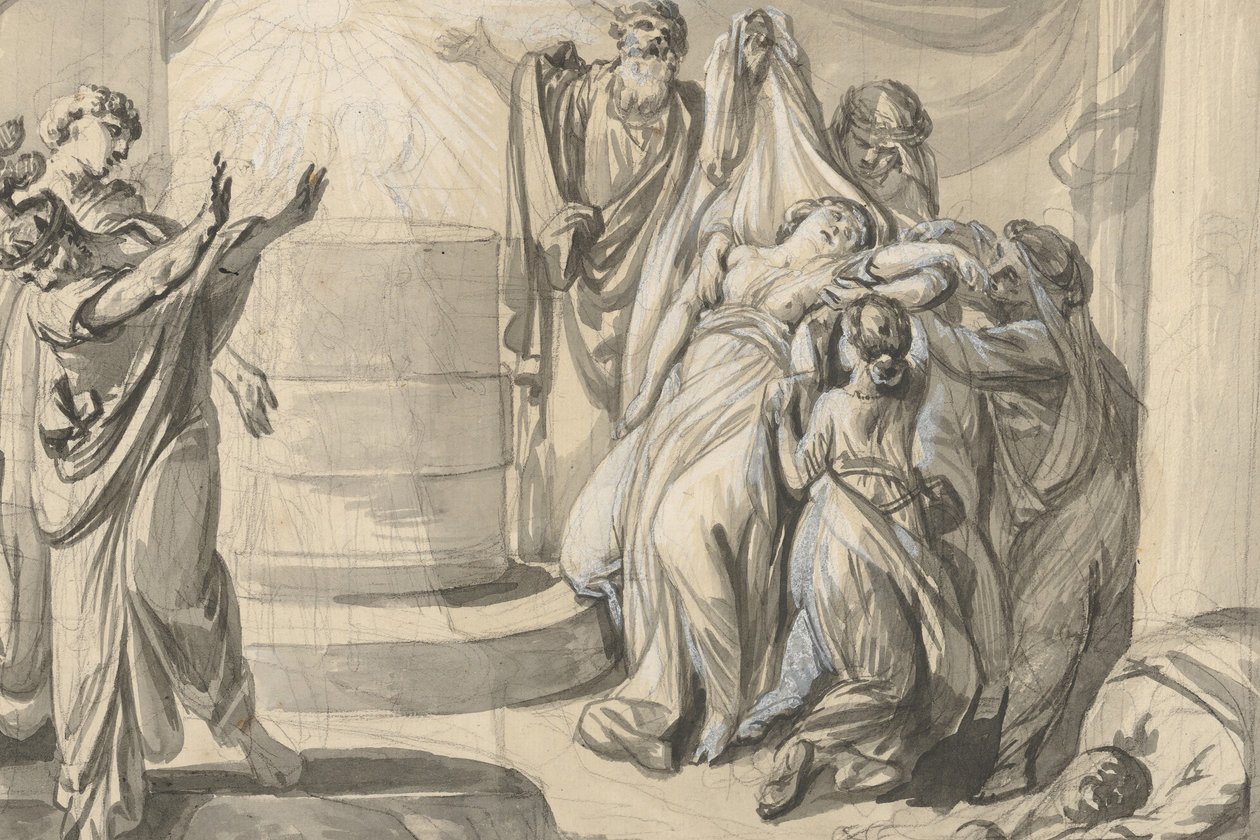 Antik Bir Kurban Sahnesi, verso: Sketch of a Group of People, 1779 . by Johann Eleazar Schenau