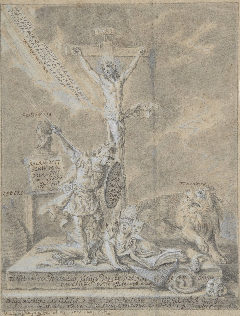 Hıristiyan Erdemleri Alegorisi, 1746. by Johann Elias Ridinger