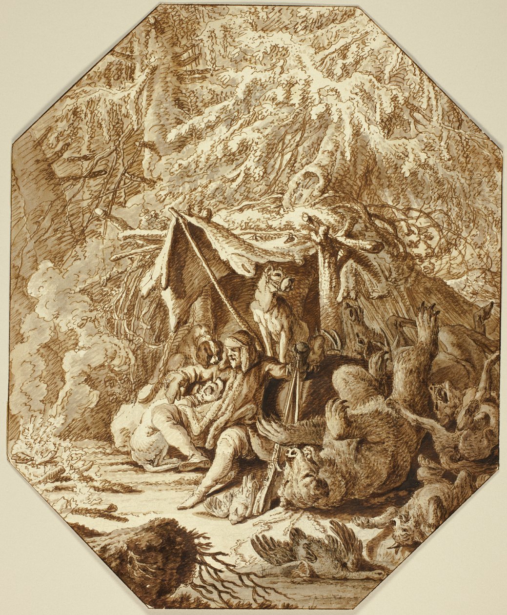 Cesur Avcı, Kışa Dayanan by Johann Elias Ridinger