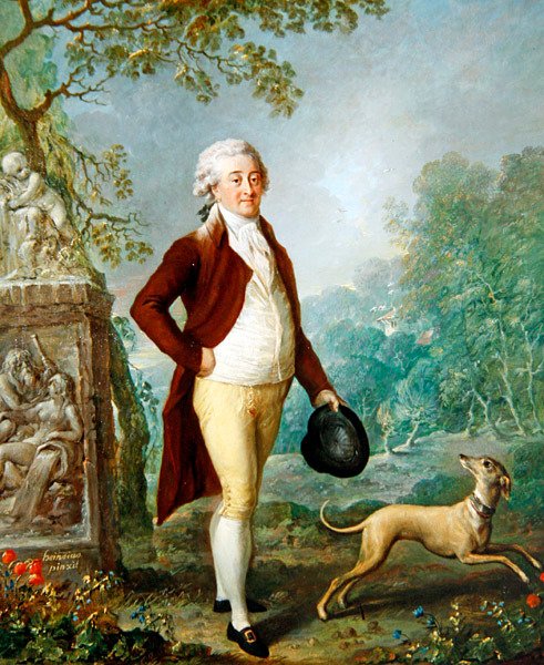 Bir Beyefendinin Köpeğiyle Portresi (tuval üzerine yağlı boya) by Johann Ernst Heinsius