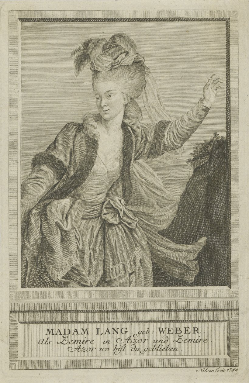 Aloisia Lange, kızlık soyadı Weber 1760-1839, Zemire, 1784. by Johann Esaias Nilson