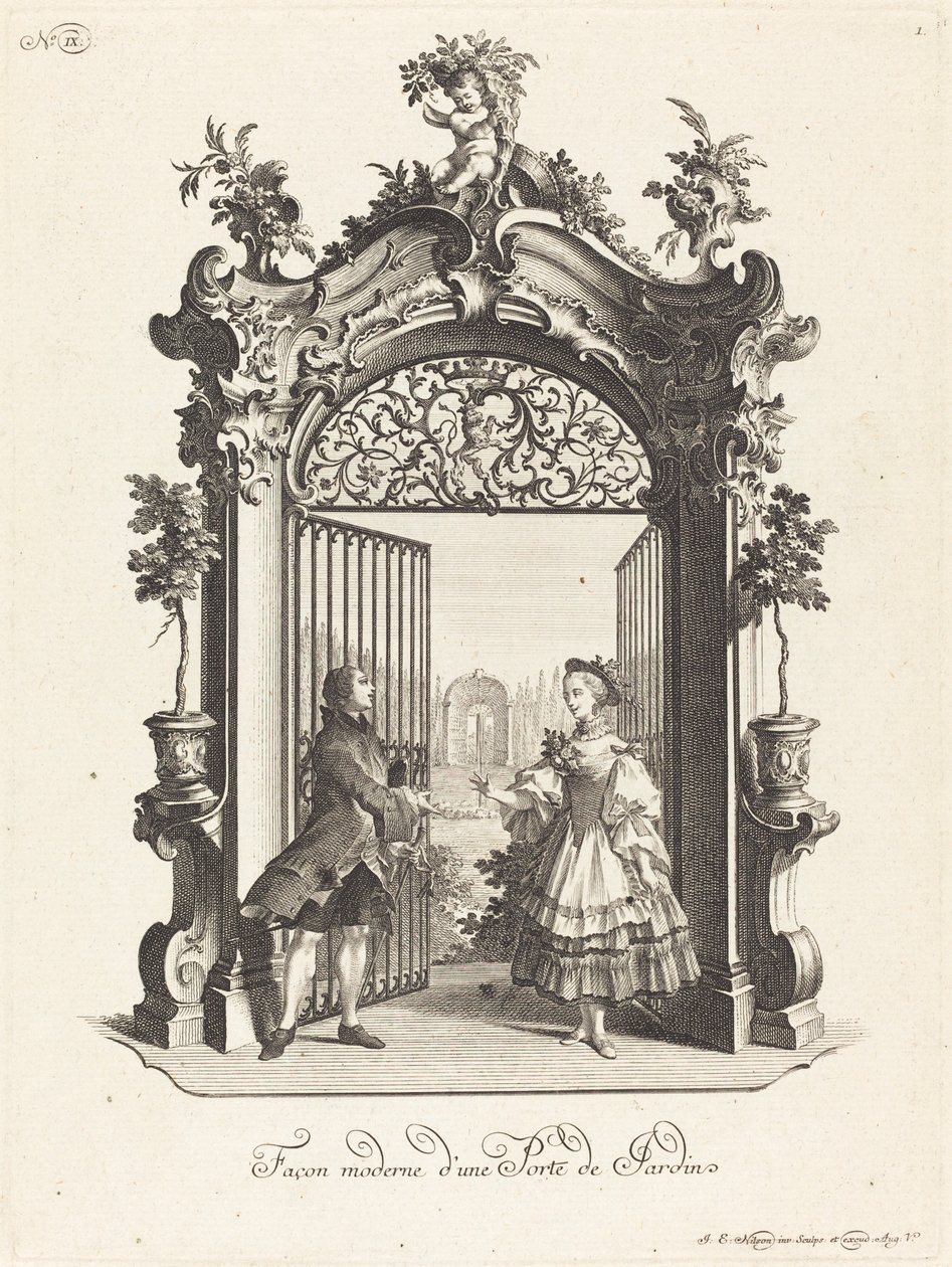 Bahçe Kapısının Modern Yolu (Modern Tarzda Bir Bahçe Kapısı) by Johann Esaias Nilson