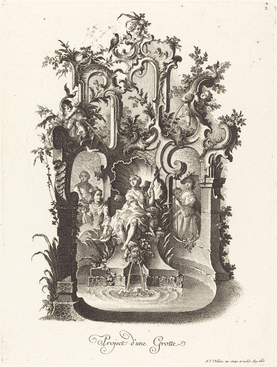 Bir Grotto için plan yapın by Johann Esaias Nilson