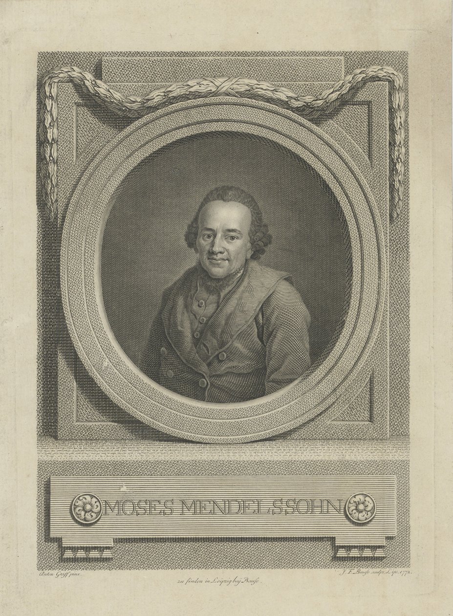 Musa Mendelssohn'un Portresi 1729-1786, 1772. by Johann Friedrich Bause