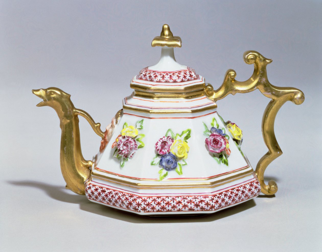 Meissen sekizgen çaydanlık, c.1718 porselen by Johann Friedrich Bottger