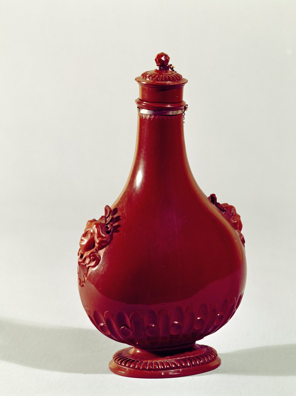 Hacı şişesi, Meissen, c.1710 kırmızı seramik by Johann Friedrich Bottger