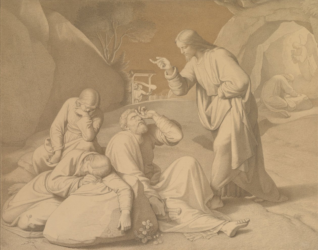 Getsemani Bahçesinde İsa, 1848. by Johann Friedrich Overbeck