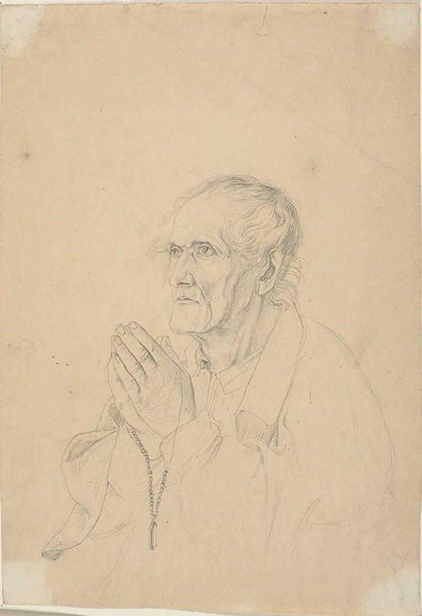 yaşlı adam, dua by Johann Friedrich Overbeck