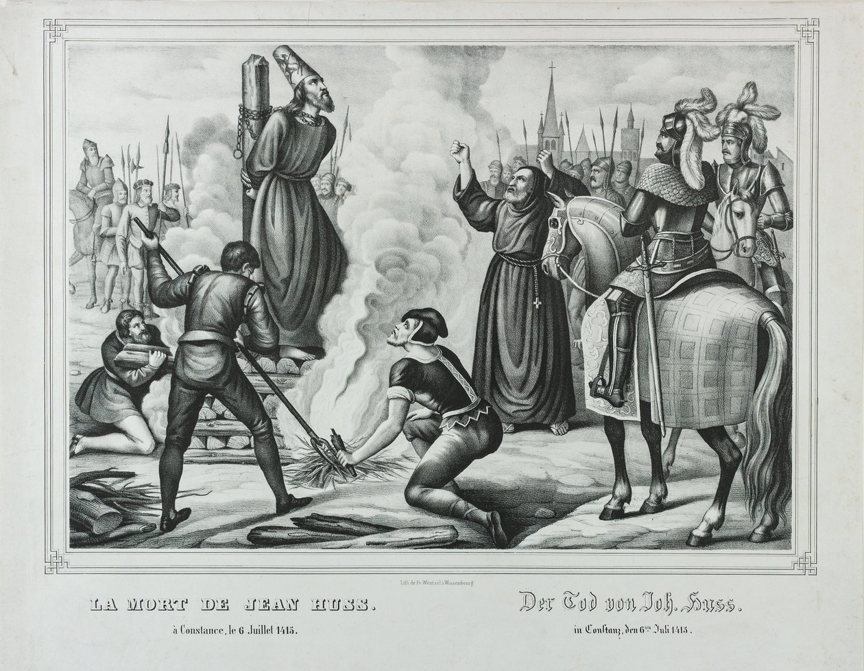 Jan Hus'un Konstanz'daki Ölümü, 19. Yüzyılın Ortası.. by Johann Friedrich Wentzel