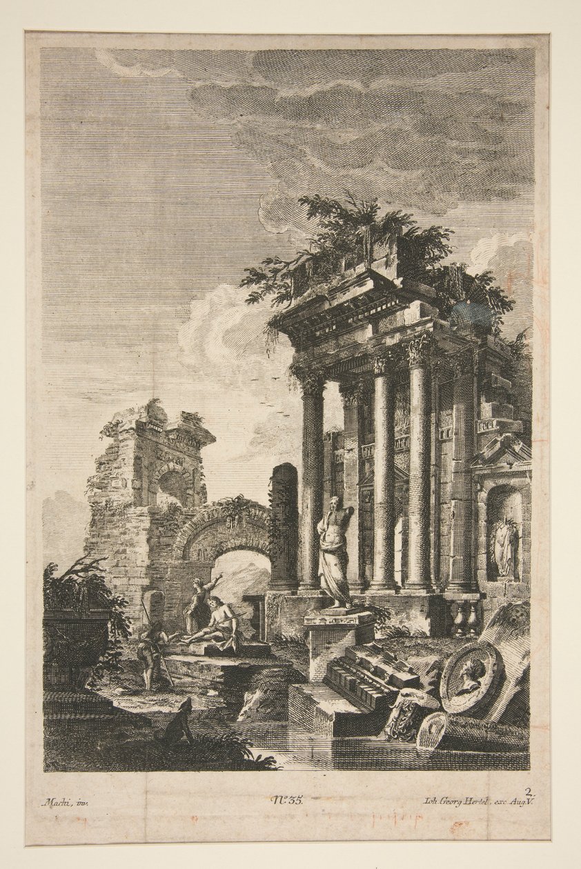 Roma Harabeleri ile Capriccio by Johann Georg Hertel